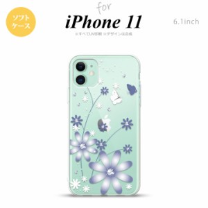 iPhone11 iPhone11 スマホケース ソフトケース 花柄 ガーベラ 透明 紫 メンズ レディース nk-i11-tp074