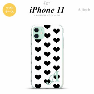 iPhone11 iPhone11 スマホケース ソフトケース ハート A 白 黒 +アルファベット メンズ レディース nk-i11-tp115i