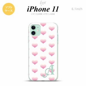iPhone11 iPhone11 スマホケース ソフトケース ハート A 白 ピンク +アルファベット メンズ レディース nk-i11-tp118i