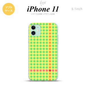 iPhone11 iPhone11 スマホケース ソフトケース 花十時 緑 黄色 メンズ レディース nk-i11-tp1356