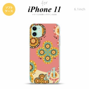 iPhone11 iPhone11 スマホケース ソフトケース エスニック 花柄 ピンク ベージュ +アルファベット メンズ レディース nk-i11-tp1582i