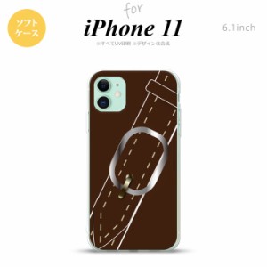 iPhone11 iPhone11 スマホケース ソフトケース ベルト 茶 メンズ レディース nk-i11-tp327