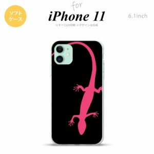 iPhone11 iPhone11 スマホケース ソフトケース トカゲ 黒 ピンク メンズ レディース nk-i11-tp507