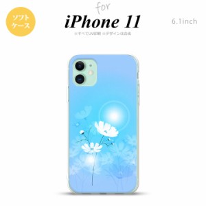 iPhone11 iPhone11 スマホケース ソフトケース コスモス 水色 メンズ レディース nk-i11-tp607