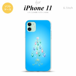 iPhone11 iPhone11 スマホケース ソフトケース ツリーイヤリング 青 メンズ レディース nk-i11-tp633