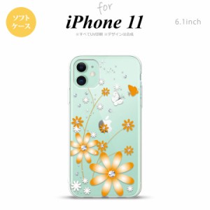 iPhone11 iPhone11 スマホケース ソフトケース 花柄 ガーベラ オレンジ メンズ レディース nk-i11-tp801