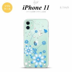 iPhone11 iPhone11 スマホケース ソフトケース 花柄 ガーベラ 水色 メンズ レディース nk-i11-tp802