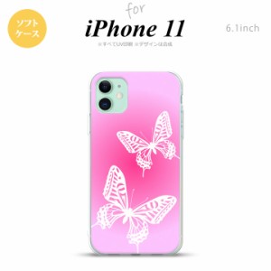 iPhone11 iPhone11 スマホケース ソフトケース 蝶 ピンク メンズ レディース nk-i11-tp855