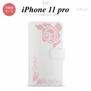 iPhone11Pro iPhone11 Pro 手帳型スマホケース カバー バラ クリア ピンク  nk-004s-i11p-dr1067