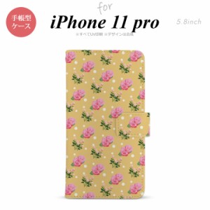 iPhone11Pro iPhone11 Pro 手帳型スマホケース カバー 花柄 バラ ドット オレンジ  nk-004s-i11p-dr243