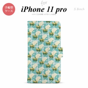 iPhone11Pro iPhone11 Pro 手帳型スマホケース カバー 花柄 バラ チェック 青  nk-004s-i11p-dr254