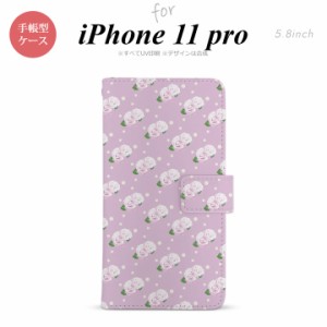 iPhone11Pro iPhone11 Pro 手帳型スマホケース カバー 花柄 バラ ドット 紫 ピンク  nk-004s-i11p-dr260
