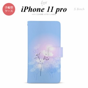 iPhone11Pro iPhone11 Pro 手帳型スマホケース カバー コスモス 水色 ピンク  nk-004s-i11p-dr606