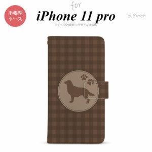 iPhone11Pro iPhone11 Pro 手帳型スマホケース カバー 犬 ゴールデン レトリバー 茶  nk-004s-i11p-dr811