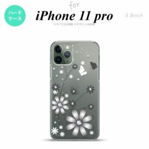 iPhone11Pro iPhone11 Pro スマホケース ハードケース 花柄 ガーベラ 透明 グレー メンズ レディース nk-i11p-071