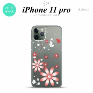 iPhone11Pro iPhone11 Pro スマホケース ハードケース 花柄 ガーベラ 透明 赤 メンズ レディース nk-i11p-072