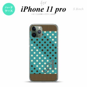 iPhone11Pro iPhone11 Pro スマホケース ハードケース ドット 水玉 C 青緑 茶 +アルファベット メンズ レディース nk-i11p-1654i