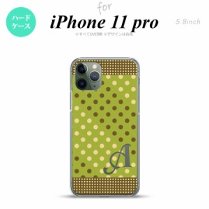 iPhone11Pro iPhone11 Pro スマホケース ハードケース ドット 水玉 C 緑 茶 +アルファベット メンズ レディース nk-i11p-1656i