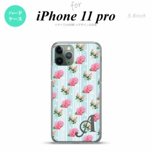 iPhone11Pro iPhone11 Pro スマホケース ハードケース 花柄 バラ レース 水色 +アルファベット メンズ レディース nk-i11p-247i