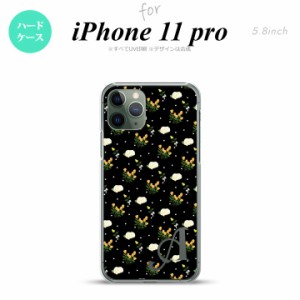 iPhone11Pro iPhone11 Pro スマホケース ハードケース 花柄 バラ ドット 小 黒 +アルファベット メンズ レディース nk-i11p-250i