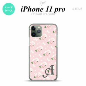 iPhone11Pro iPhone11 Pro スマホケース ハードケース 花柄 バラ リボン ピンク +アルファベット メンズ レディース nk-i11p-256i