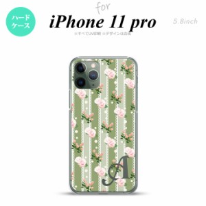 iPhone11Pro iPhone11 Pro スマホケース ハードケース 花柄 バラ レース 緑 +アルファベット メンズ レディース nk-i11p-258i