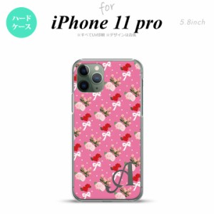 iPhone11Pro iPhone11 Pro スマホケース ハードケース 花柄 バラ リボン ピンク ビビット +アルファベット メンズ レディース nk-i11p-26