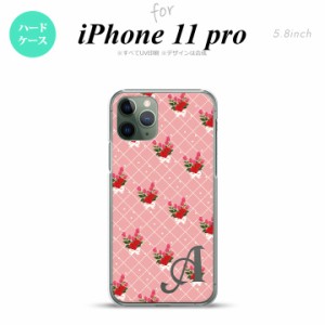 iPhone11Pro iPhone11 Pro スマホケース ハードケース 花柄 バラ 編み ピンク +アルファベット メンズ レディース nk-i11p-266i