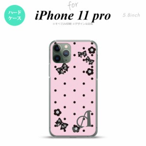 iPhone11Pro iPhone11 Pro スマホケース ハードケース 花柄 ドット リボン ピンク +アルファベット メンズ レディース nk-i11p-351i