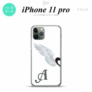 iPhone11Pro iPhone11 Pro スマホケース ハードケース 翼 ペア 左 白 +アルファベット メンズ レディース nk-i11p-788i