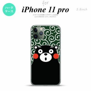 iPhone11Pro iPhone11 Pro スマホケース ハードケース くまモン 唐草 緑 白 メンズ レディース nk-i11p-km29