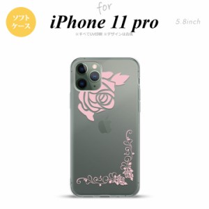 iPhone11Pro iPhone11 Pro スマホケース ソフトケース バラ A クリア ピンク メンズ レディース nk-i11p-tp1067