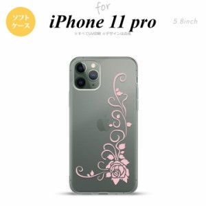 iPhone11Pro iPhone11 Pro スマホケース ソフトケース バラ B クリア ピンク メンズ レディース nk-i11p-tp1071