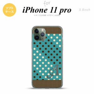 iPhone11Pro iPhone11 Pro スマホケース ソフトケース ドット 水玉 C 青緑 茶 +アルファベット メンズ レディース nk-i11p-tp1654i