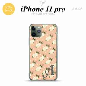 iPhone11Pro iPhone11 Pro スマホケース ソフトケース 花柄 バラ ドット ライトサーモン +アルファベット メンズ レディース nk-i11p-tp2