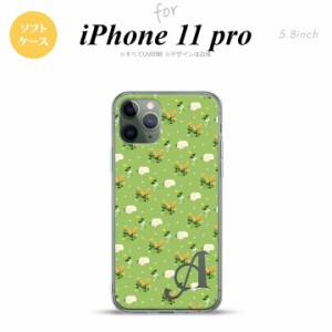 iPhone11Pro iPhone11 Pro スマホケース ソフトケース 花柄 バラ ドット 小 緑 +アルファベット メンズ レディース nk-i11p-tp248i