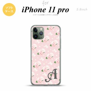 iPhone11Pro iPhone11 Pro スマホケース ソフトケース 花柄 バラ リボン ピンク +アルファベット メンズ レディース nk-i11p-tp256i