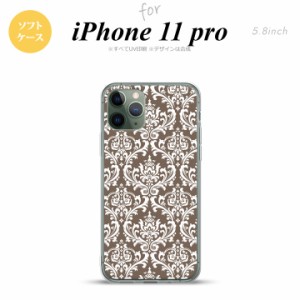 iPhone11Pro iPhone11 Pro スマホケース ソフトケース ダマスク A 茶 白 メンズ レディース nk-i11p-tp457