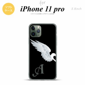 iPhone11Pro iPhone11 Pro スマホケース ソフトケース 翼 ペア 左 黒 +アルファベット メンズ レディース nk-i11p-tp477i