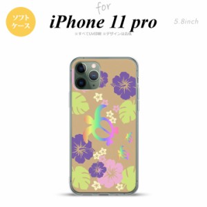 iPhone11Pro iPhone11 Pro スマホケース ソフトケース ホヌ ハイビスカス ベージュ メンズ レディース nk-i11p-tp682