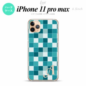 iPhone11ProMax iPhone11pro max スマホケース ハードケース スクエア モザイク ターコイズ +アルファベット メンズ レディース nk-i11pm