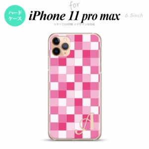 iPhone11ProMax iPhone11pro max スマホケース ハードケース スクエア モザイク ピンク +アルファベット メンズ レディース nk-i11pm-101