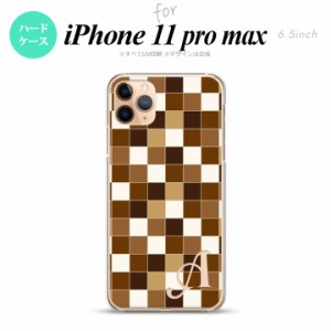 iPhone11ProMax iPhone11pro max スマホケース ハードケース スクエア モザイク 茶 +アルファベット メンズ レディース nk-i11pm-1021i