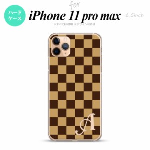 iPhone11ProMax iPhone11pro max スマホケース ハードケース スクエア 黒茶 茶 +アルファベット メンズ レディース nk-i11pm-132i