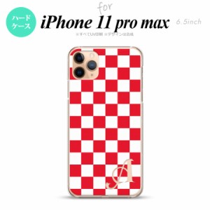 iPhone11ProMax iPhone11pro max スマホケース ハードケース スクエア 赤 白 +アルファベット メンズ レディース nk-i11pm-133i
