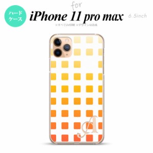 iPhone11ProMax iPhone11pro max スマホケース ハードケース スクエア ドット オレンジ +アルファベット メンズ レディース nk-i11pm-136