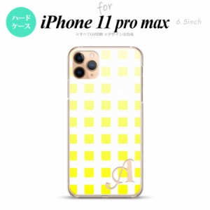 iPhone11ProMax iPhone11pro max スマホケース ハードケース スクエア ドット 黄 +アルファベット メンズ レディース nk-i11pm-1364i