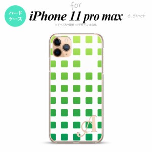 iPhone11ProMax iPhone11pro max スマホケース ハードケース スクエア ドット 緑 +アルファベット メンズ レディース nk-i11pm-1367i