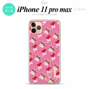 iPhone11ProMax iPhone11pro max スマホケース ハードケース 花柄 バラ リボン ピンク ビビット +アルファベット メンズ レディース nk-i