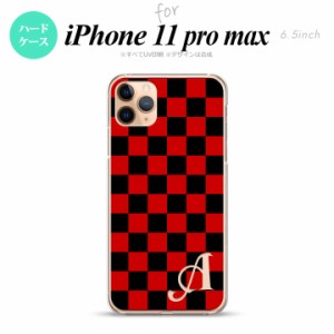 iPhone11ProMax iPhone11pro max スマホケース ハードケース スクエア 黒 赤 +アルファベット メンズ レディース nk-i11pm-763i